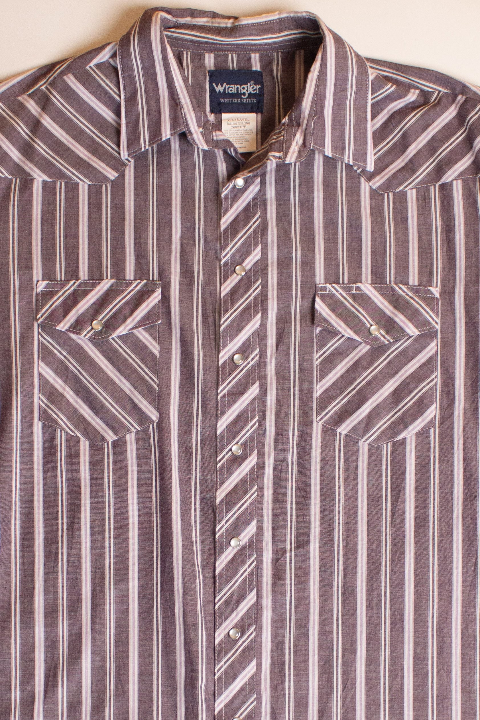 Vintage Wrangler Striped Short Sleeve Button Up Shirt (1990s)