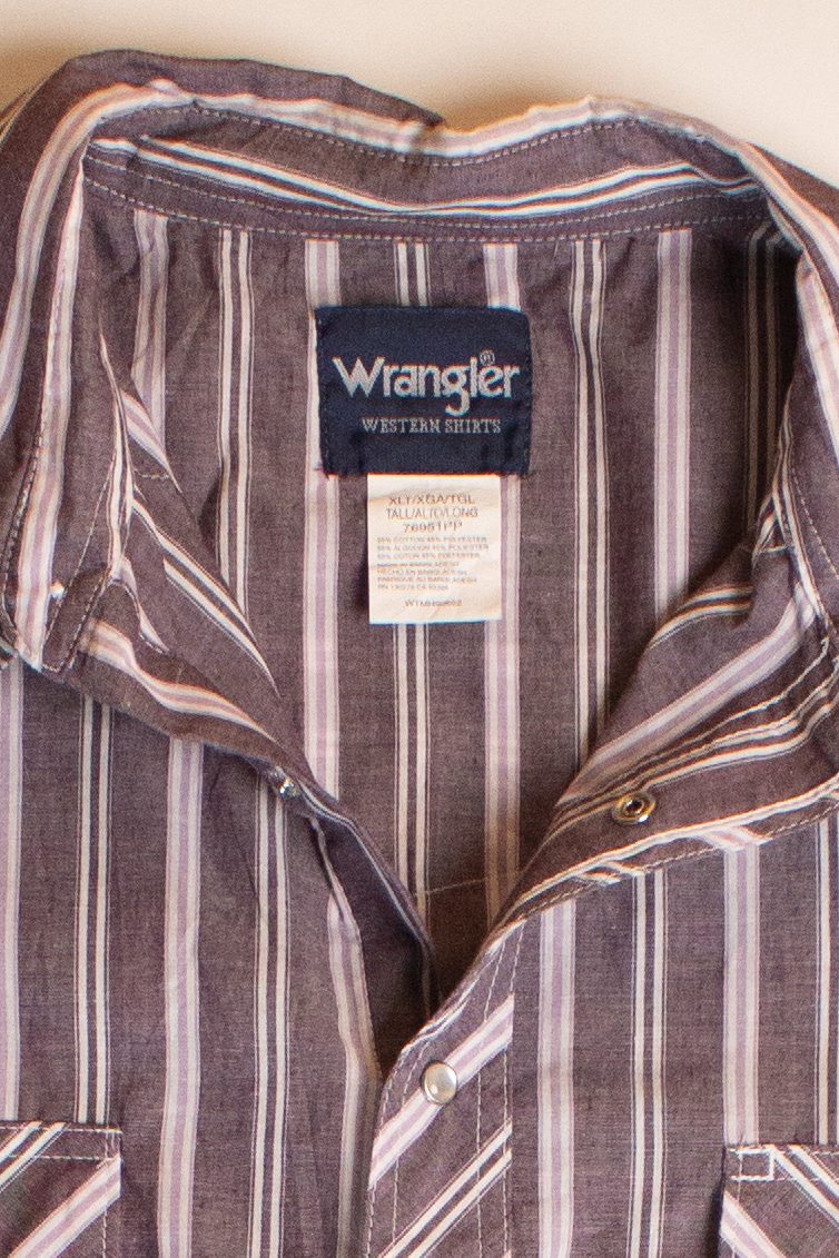 Vintage Wrangler Striped Short Sleeve Button Up Shirt (1990s)