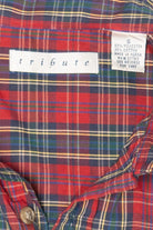 Vintage Red Plaid Tribute Button Up Shirt (1990s)