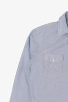 Vintage Light Blue Wrangler Western Cowboy Cut Snap Button Shirt (1990s)