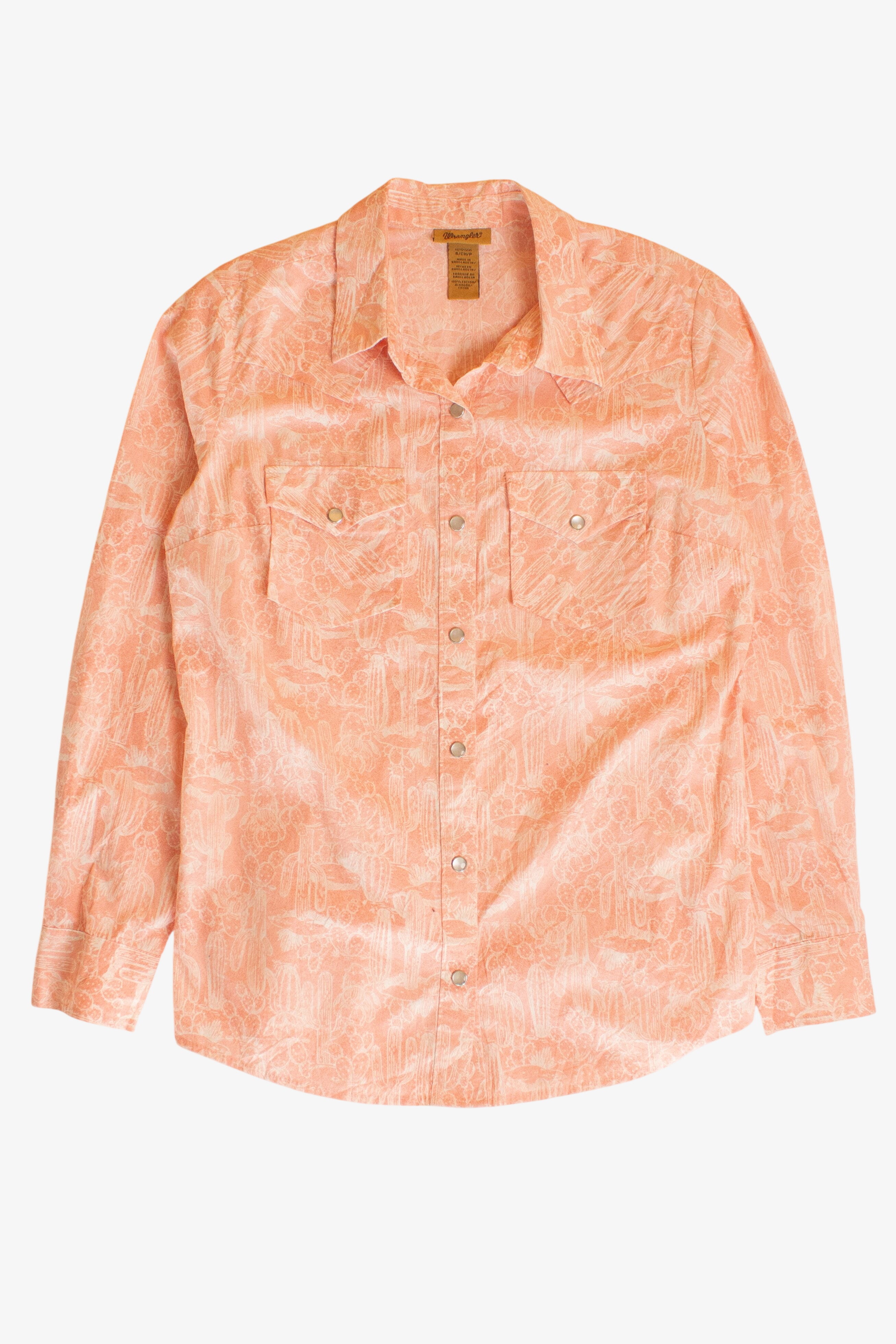Pink Cacti Print Wrangler Button Up Shirt (2000s)