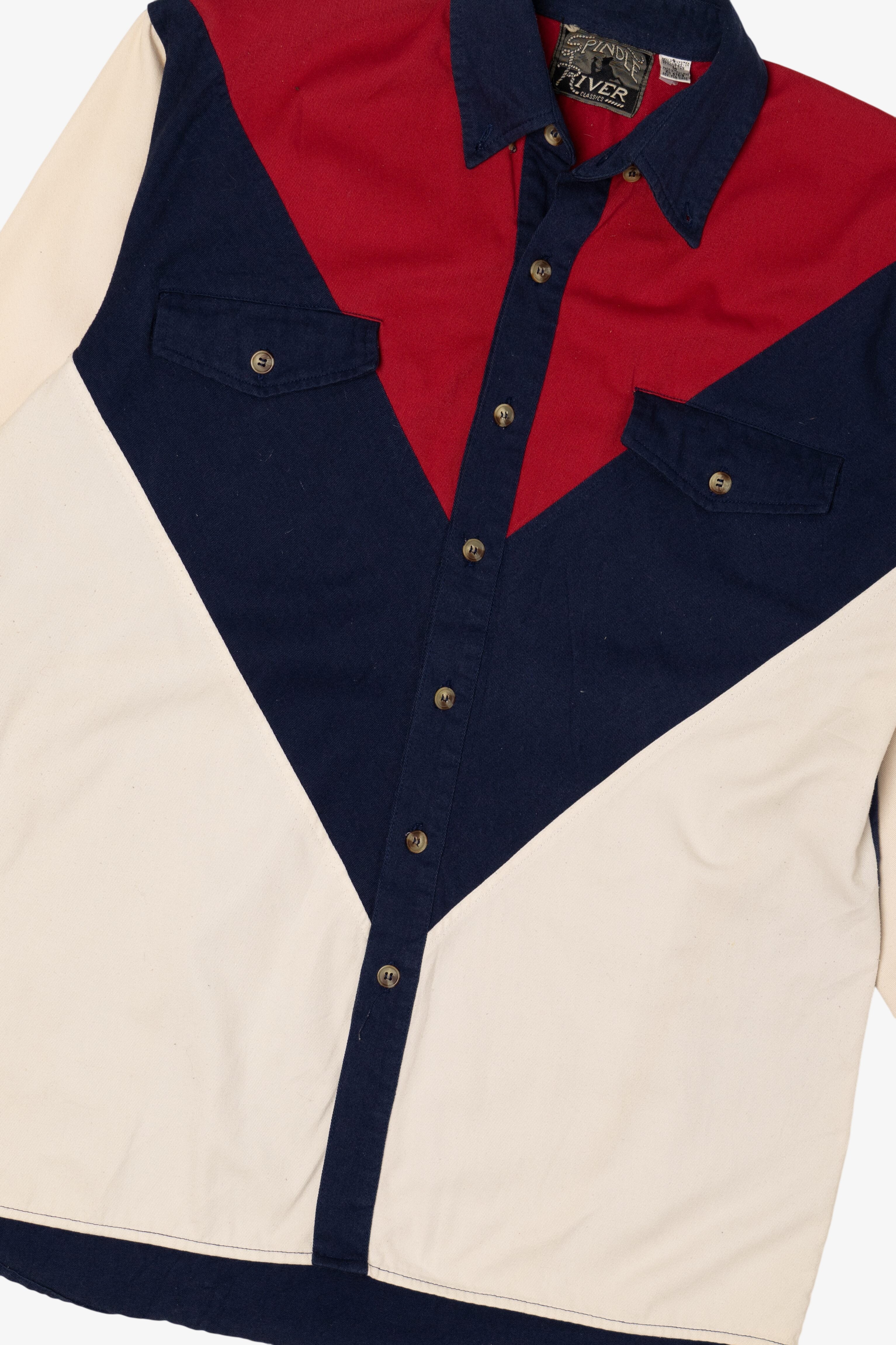 Vintage Spindle River Western Color Block Button Up Shirt (1990s)