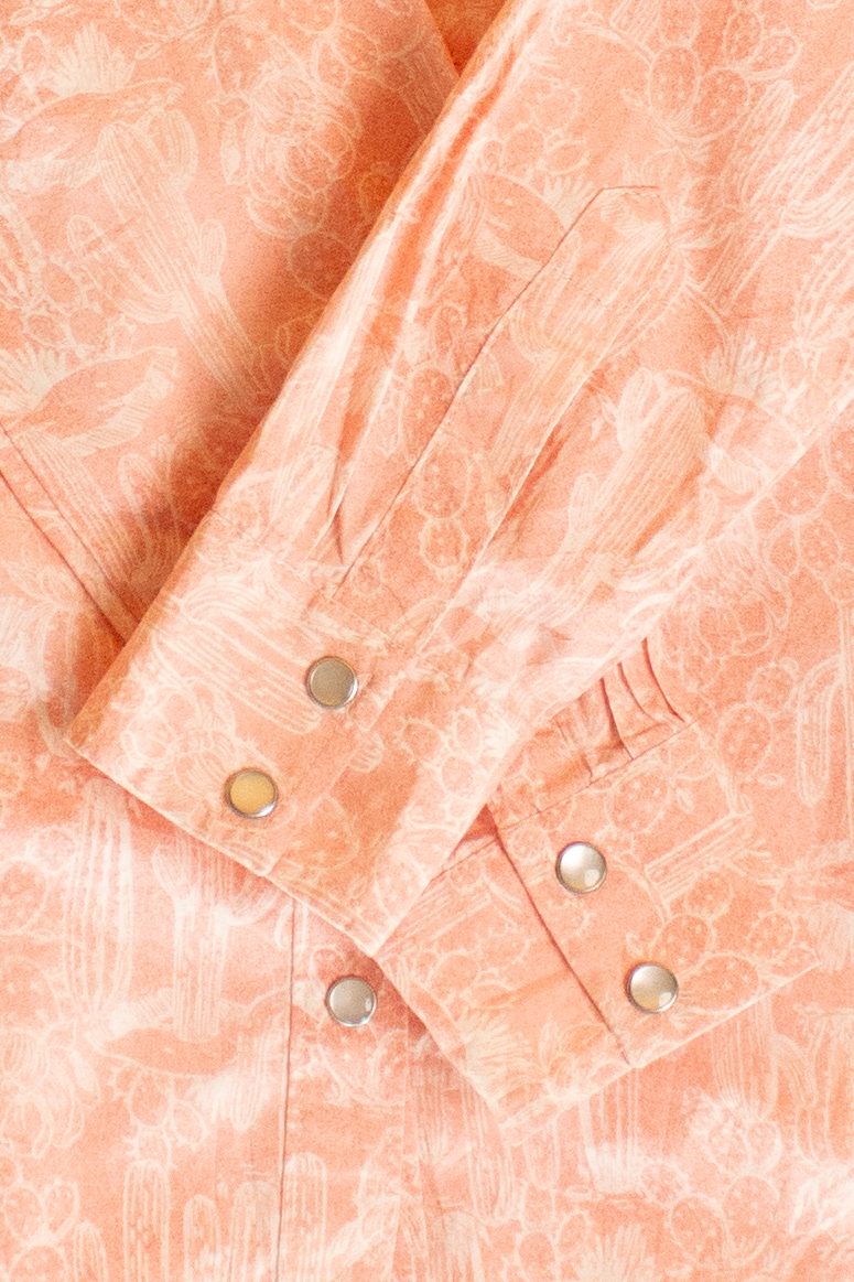 Pink Cacti Print Wrangler Button Up Shirt (2000s)