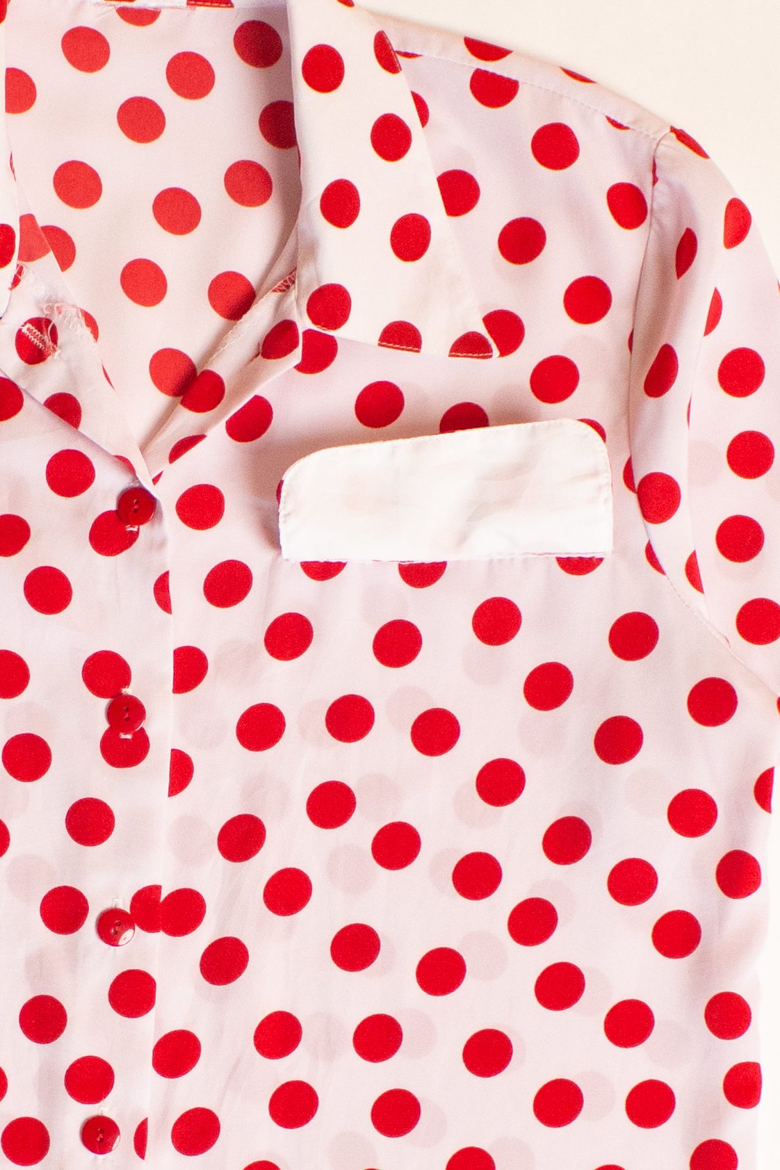 Vintage Red Polka Dot Button Up Shirt (1980s)