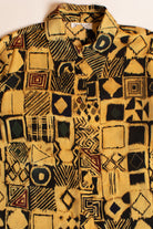 Vintage Gold Abstract Button Up Shirt (1990s)