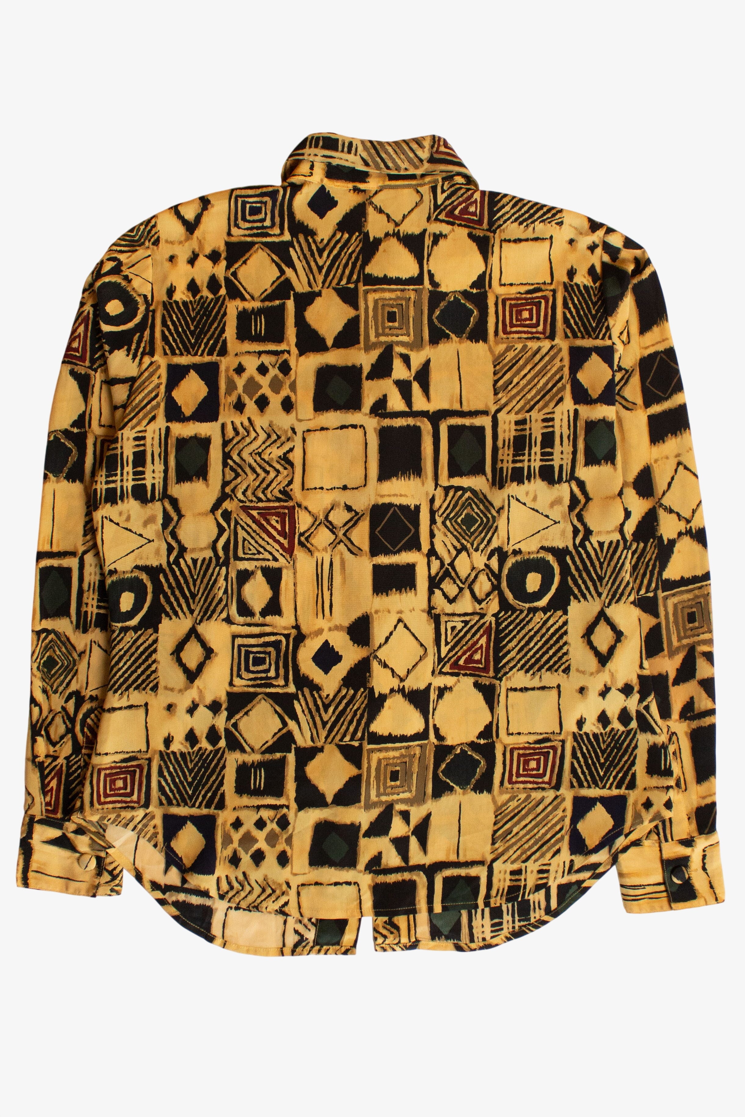 Vintage Gold Abstract Button Up Shirt (1990s)