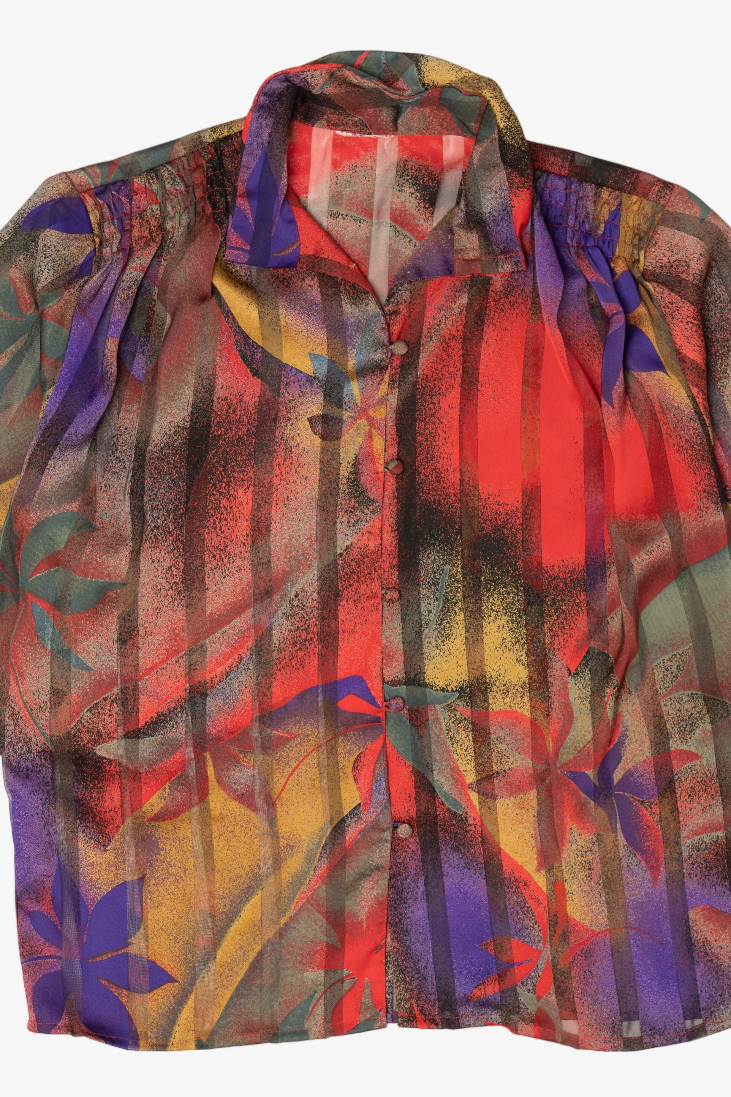 Vintage Floral Abstract Button Up Shirt (1980s)