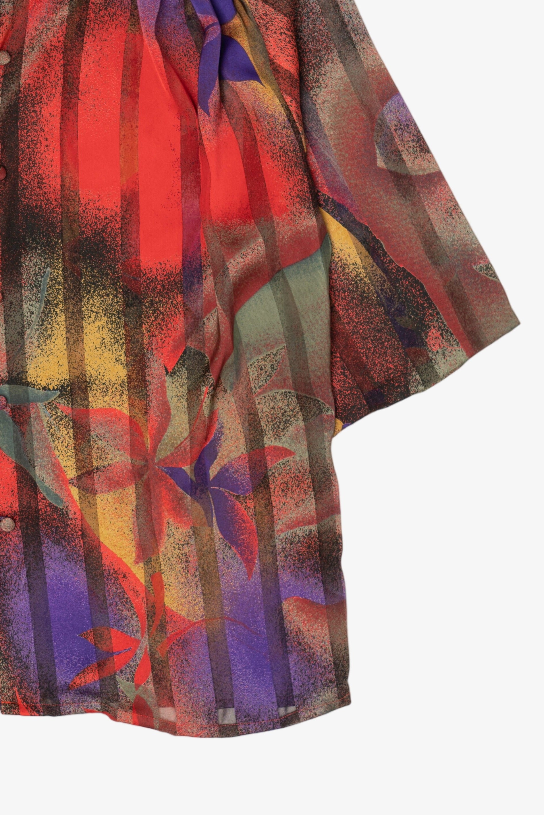 Vintage Floral Abstract Button Up Shirt (1980s)