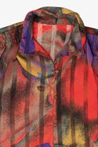 Vintage Floral Abstract Button Up Shirt (1980s)