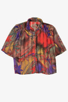 Vintage Floral Abstract Button Up Shirt (1980s)