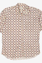Vintage Beige Geometric Supreme Button Up Shirt (1990s)