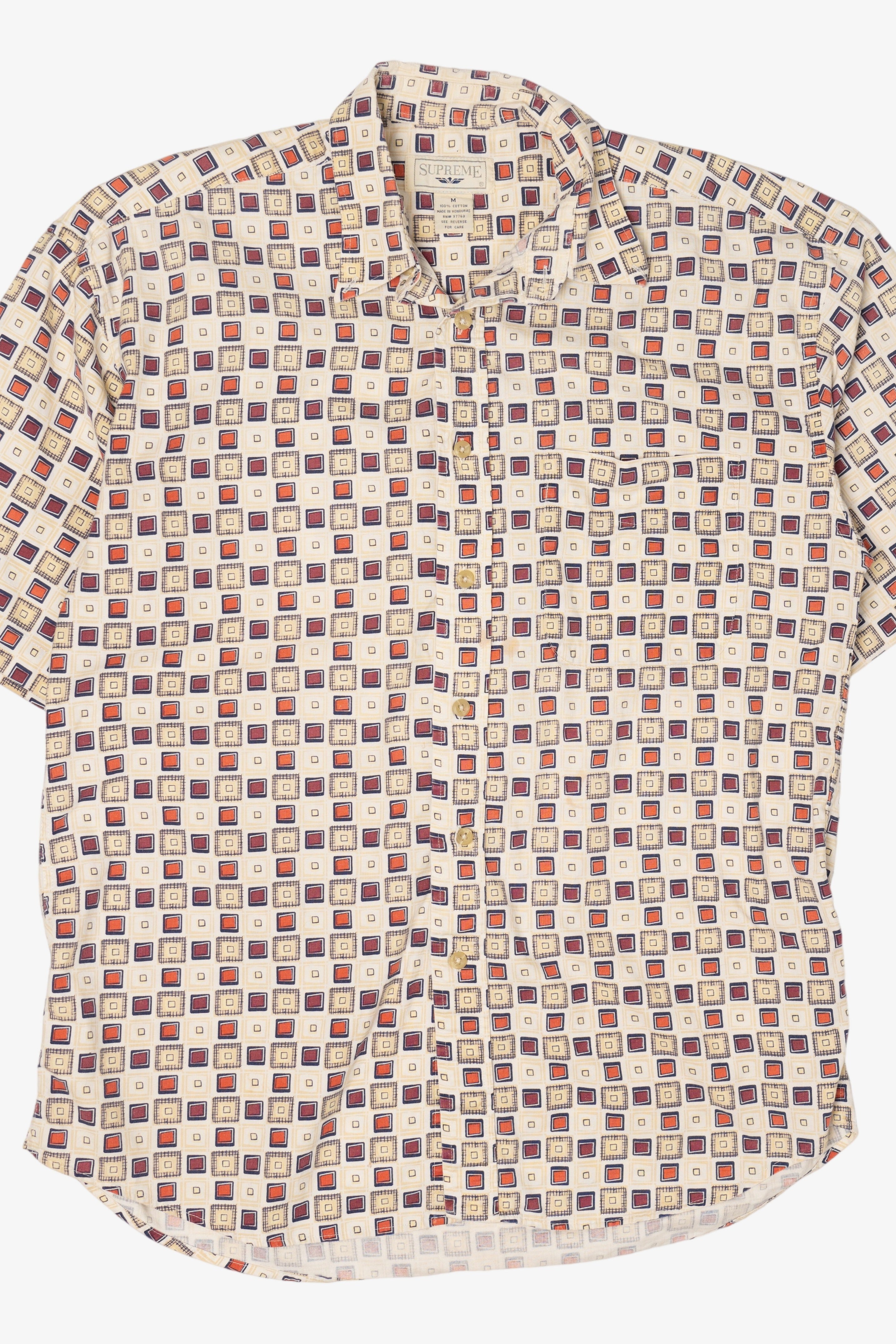 Vintage Beige Geometric Supreme Button Up Shirt (1990s)