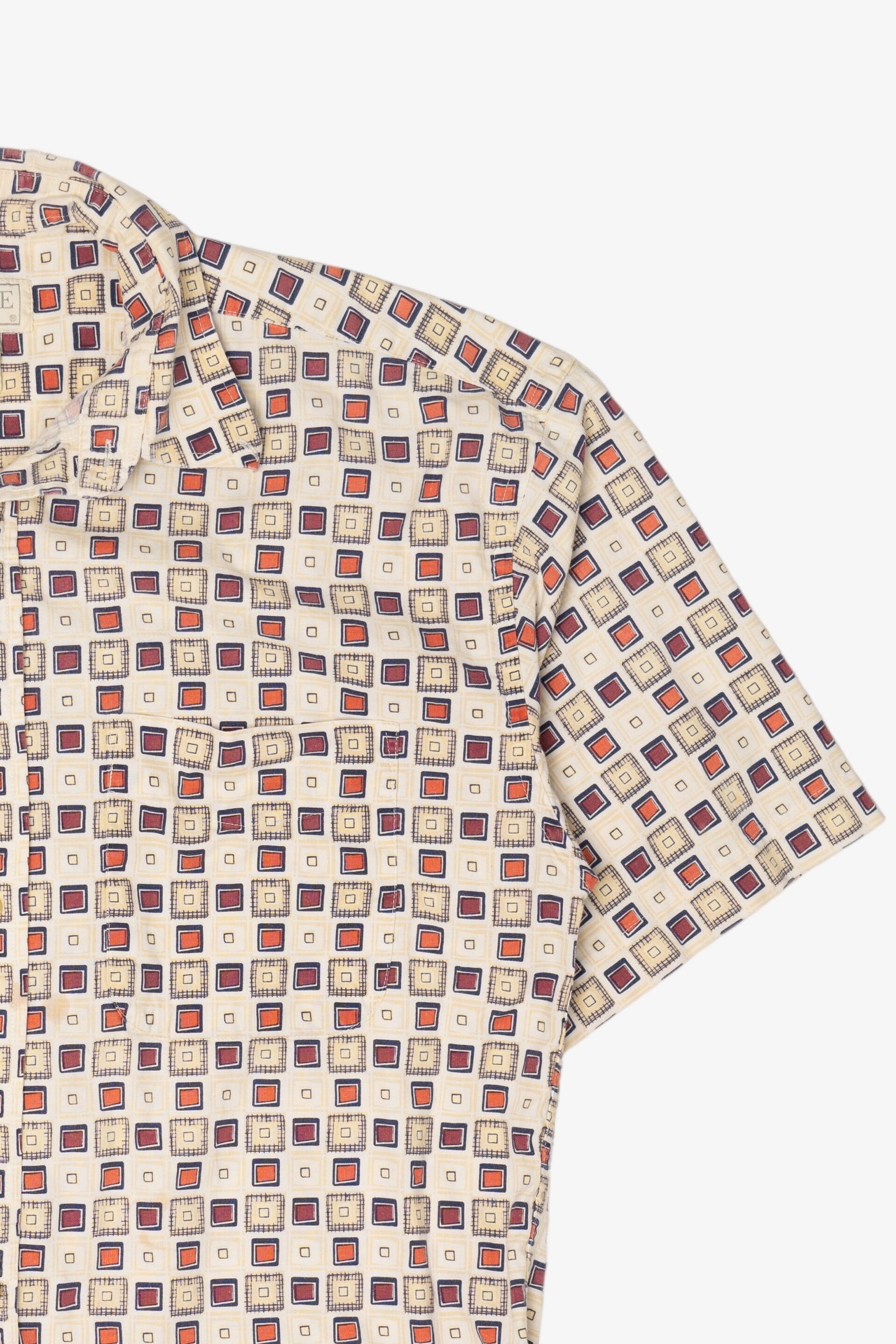 Vintage Beige Geometric Supreme Button Up Shirt (1990s)