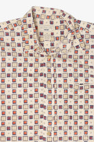 Vintage Beige Geometric Supreme Button Up Shirt (1990s)