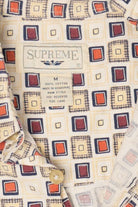 Vintage Beige Geometric Supreme Button Up Shirt (1990s)