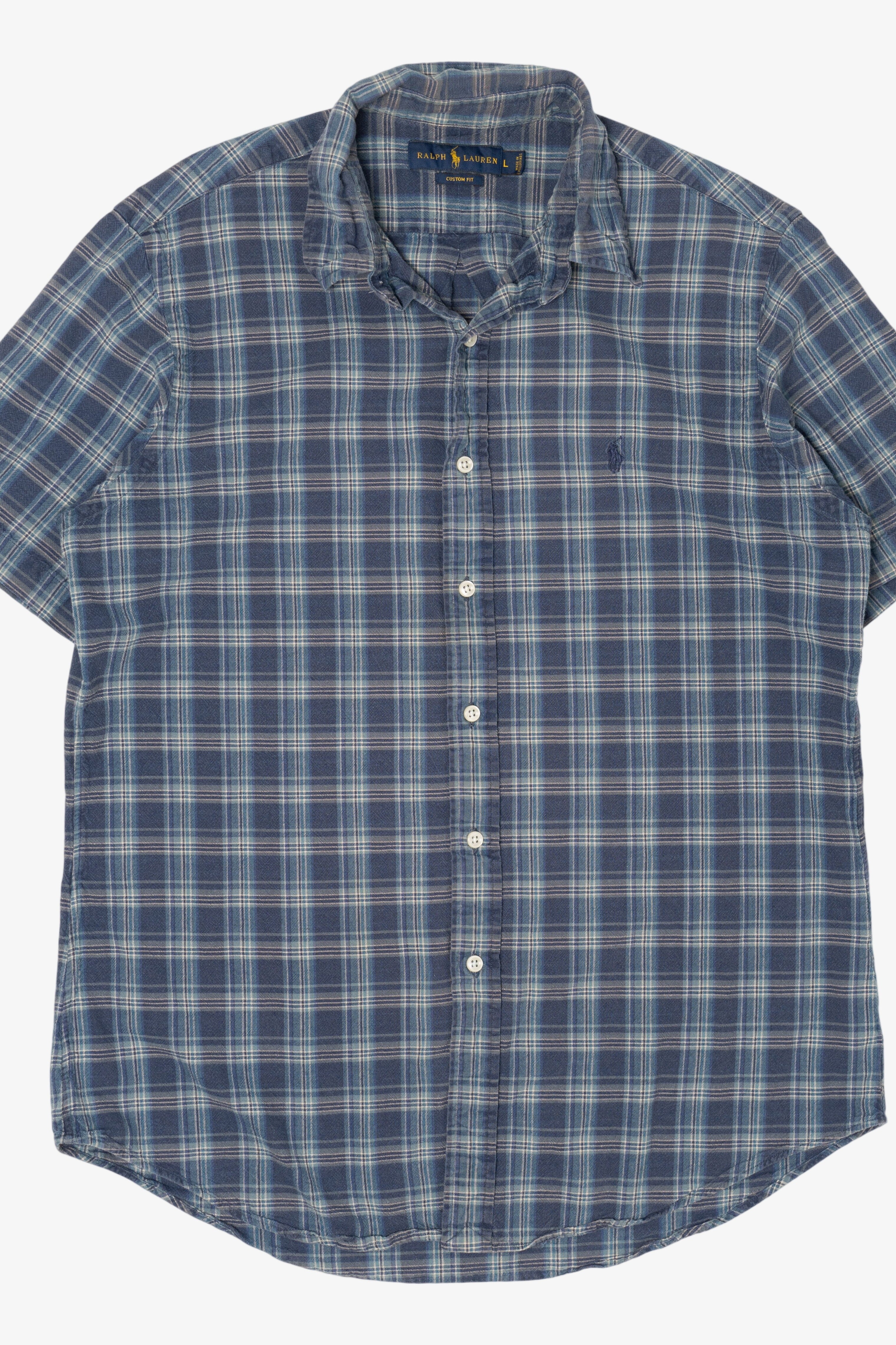 Vintage Navy Blue Plaid Ralph Lauren Button Up Shirt (2000s)