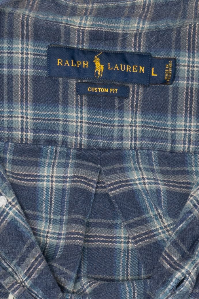 Vintage Navy Blue Plaid Ralph Lauren Button Up Shirt (2000s)