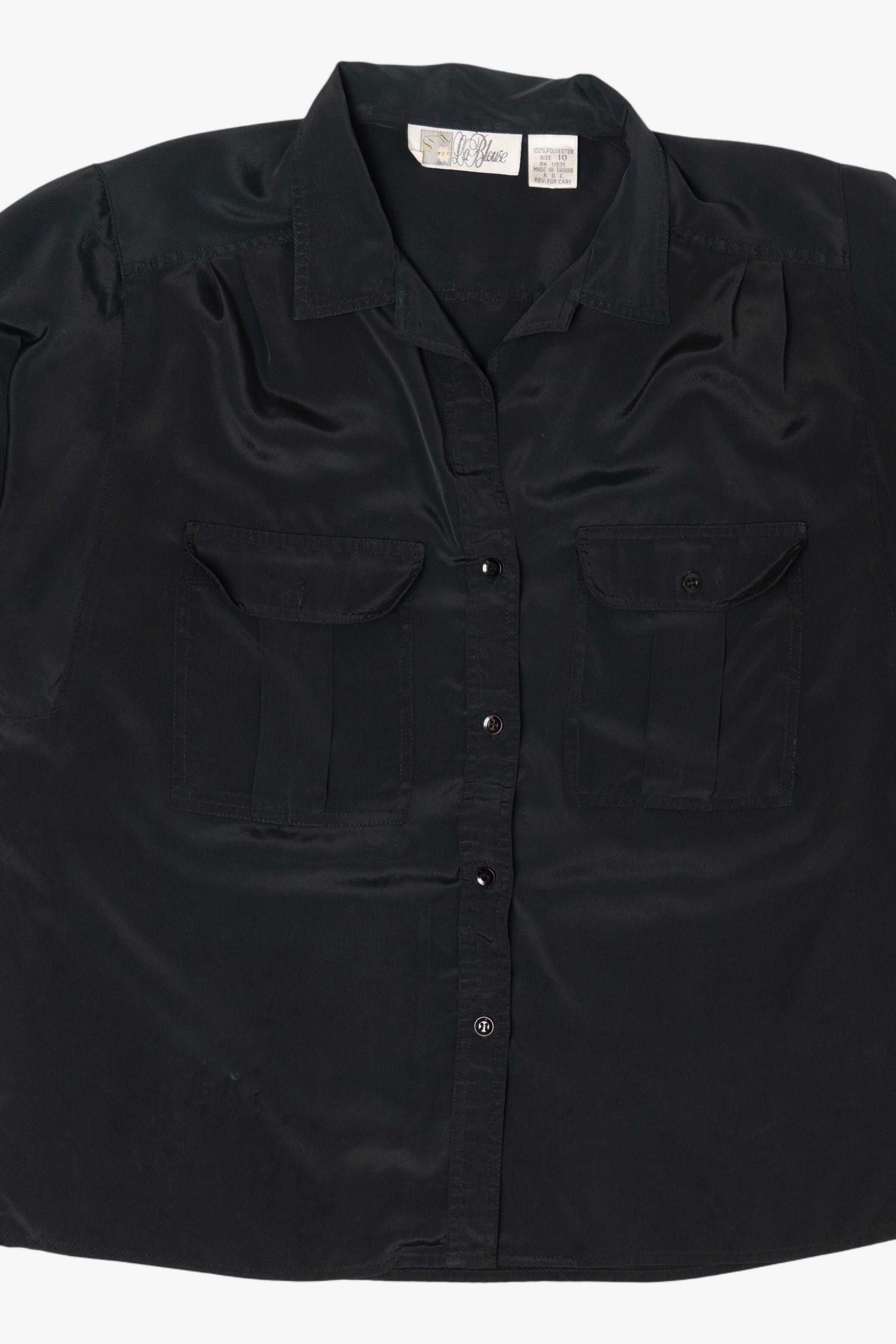 Vintage Black La Blouse Button Up Shirt (1980s)
