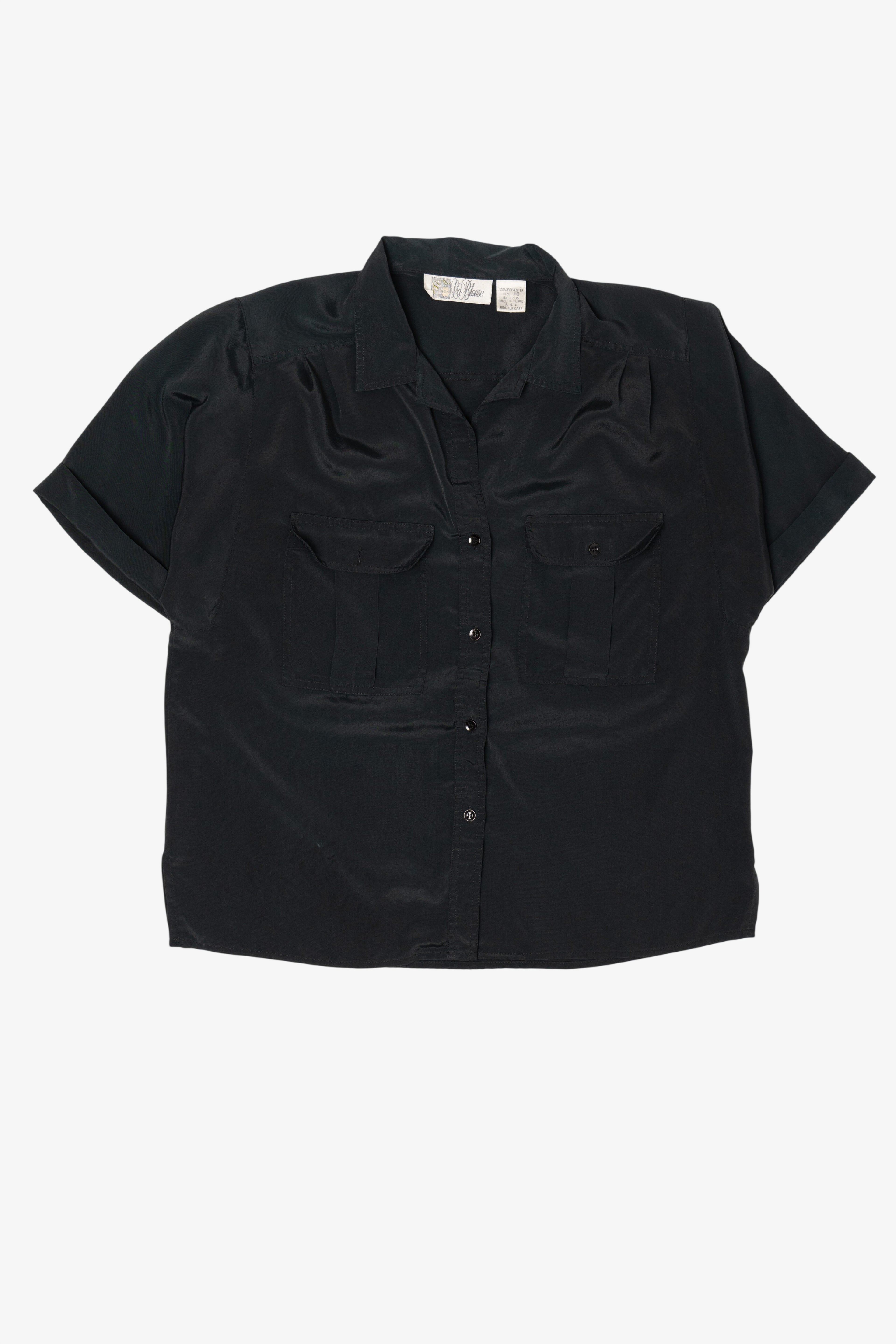 Vintage Black La Blouse Button Up Shirt (1980s)