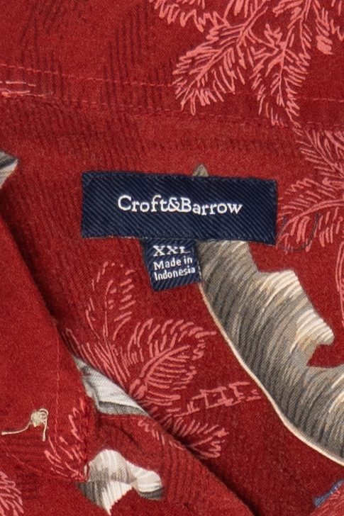 Red Croft & Barrow Hawaiian Button Up Shirt (2010s)