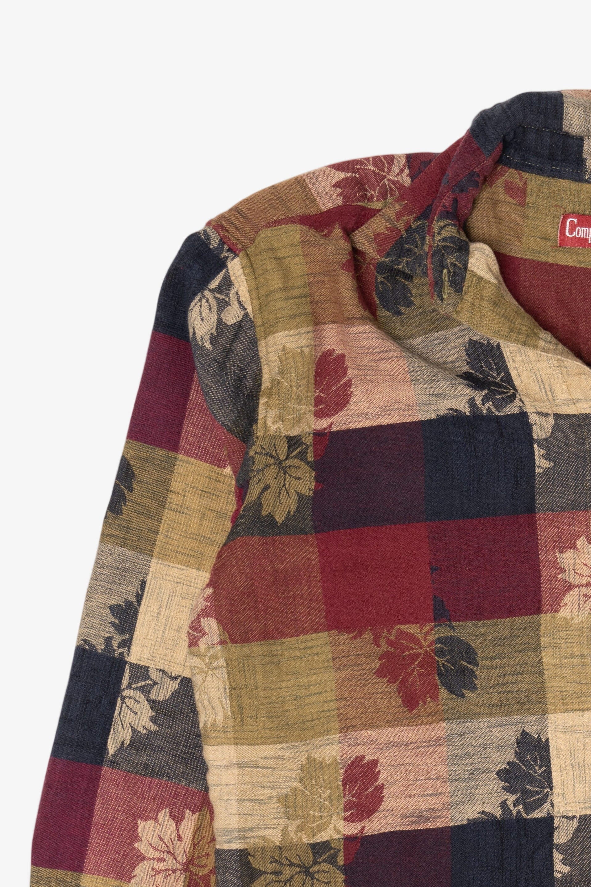 Vintage Checkered Leaves Company One Button Up Shirt (1990s)