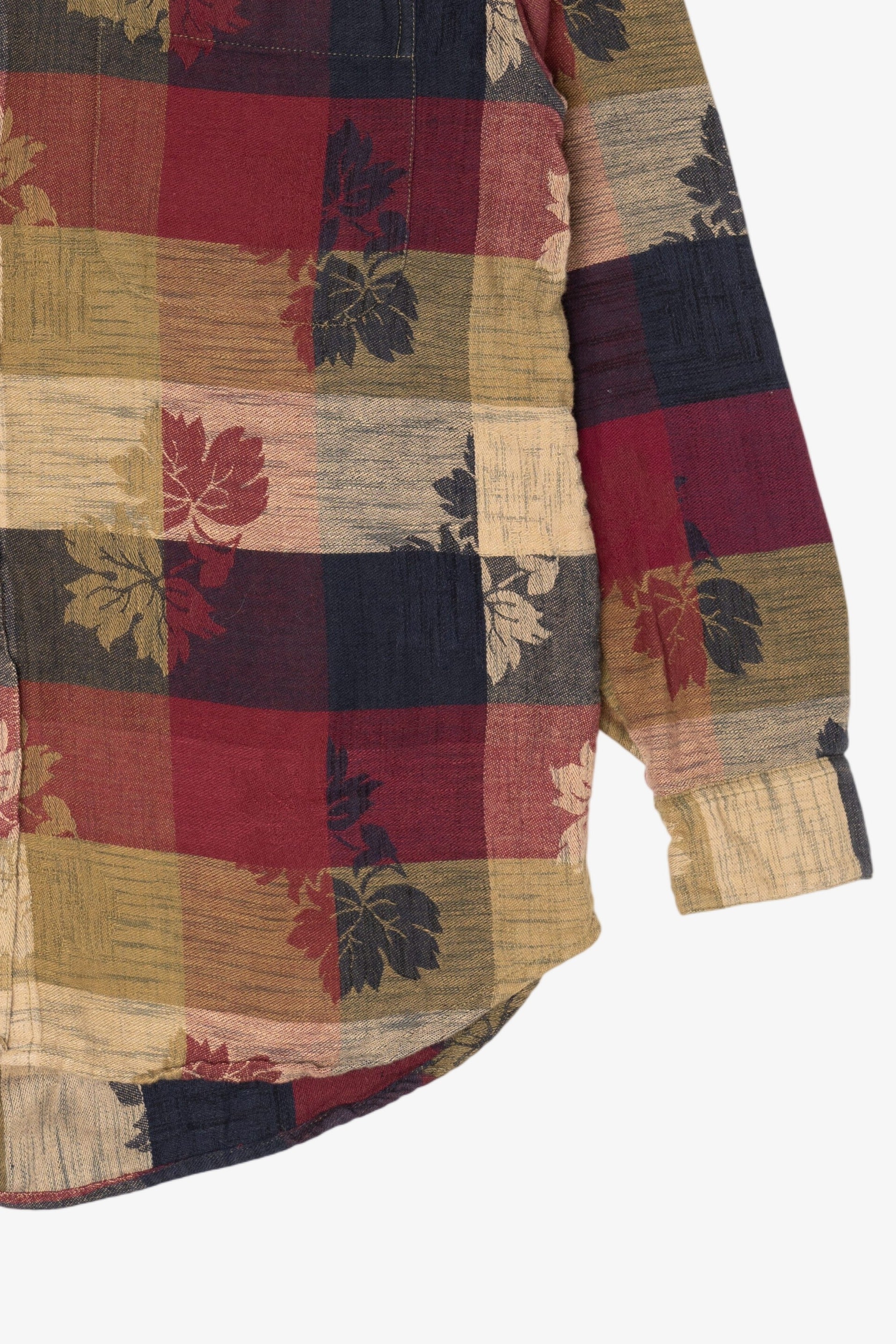 Vintage Checkered Leaves Company One Button Up Shirt (1990s)