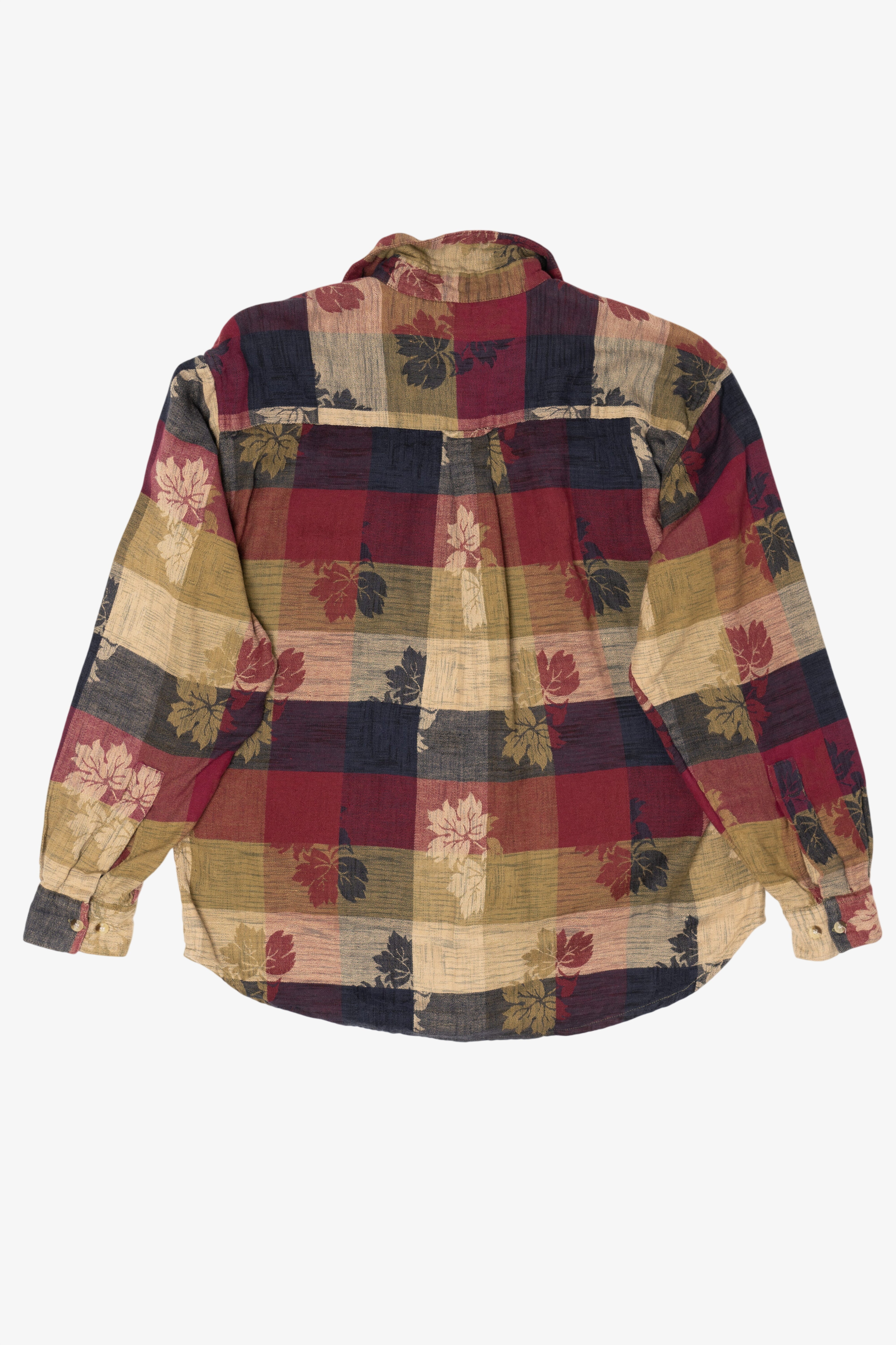 Vintage Checkered Leaves Company One Button Up Shirt (1990s)