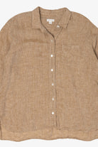 Light Brown J. Jill Vintage Linen Button Up Shirt (2010s)