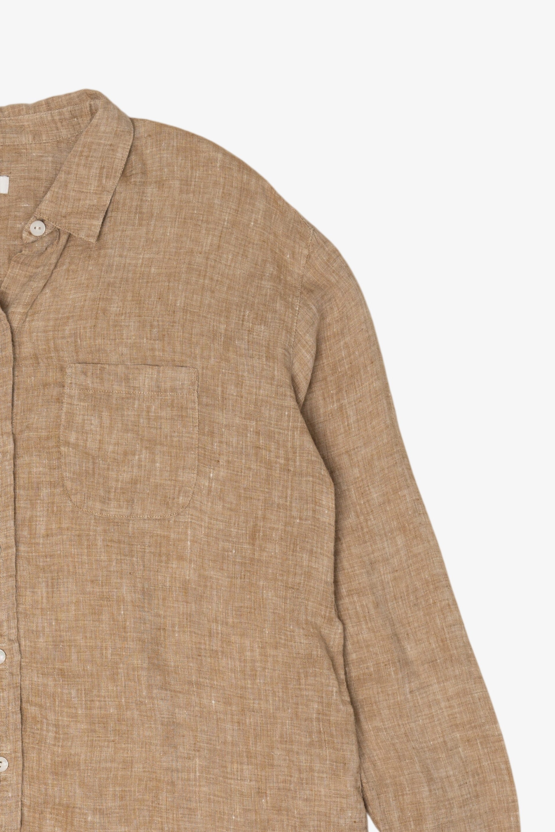Light Brown J. Jill Vintage Linen Button Up Shirt (2010s)