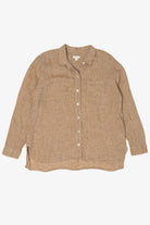 Light Brown J. Jill Vintage Linen Button Up Shirt (2010s)
