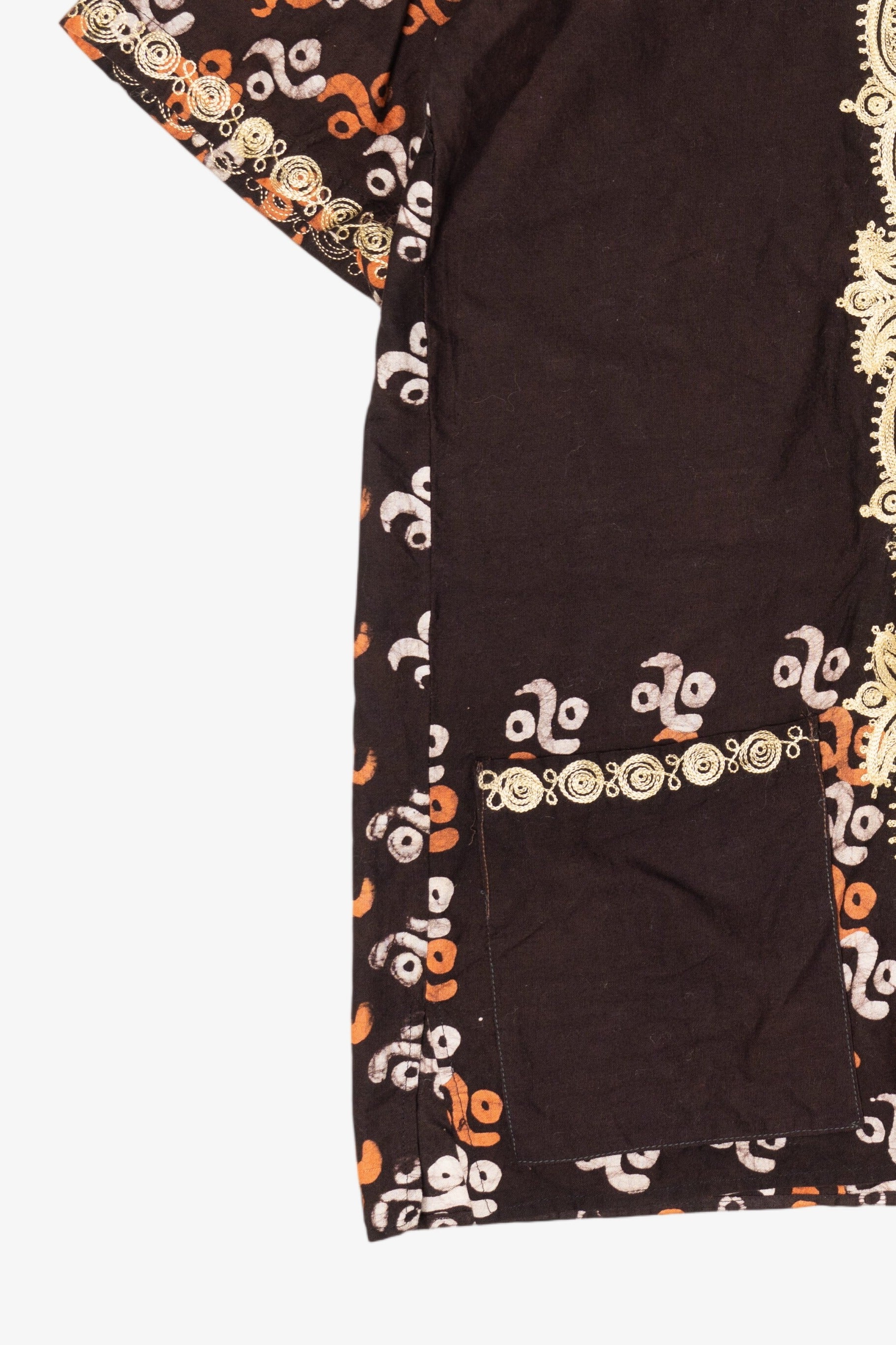 Vintage Dark Brown Embroidered Button Up Shirt (1990s)