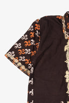 Vintage Dark Brown Embroidered Button Up Shirt (1990s)