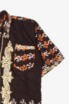 Vintage Dark Brown Embroidered Button Up Shirt (1990s)