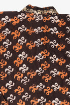 Vintage Dark Brown Embroidered Button Up Shirt (1990s)