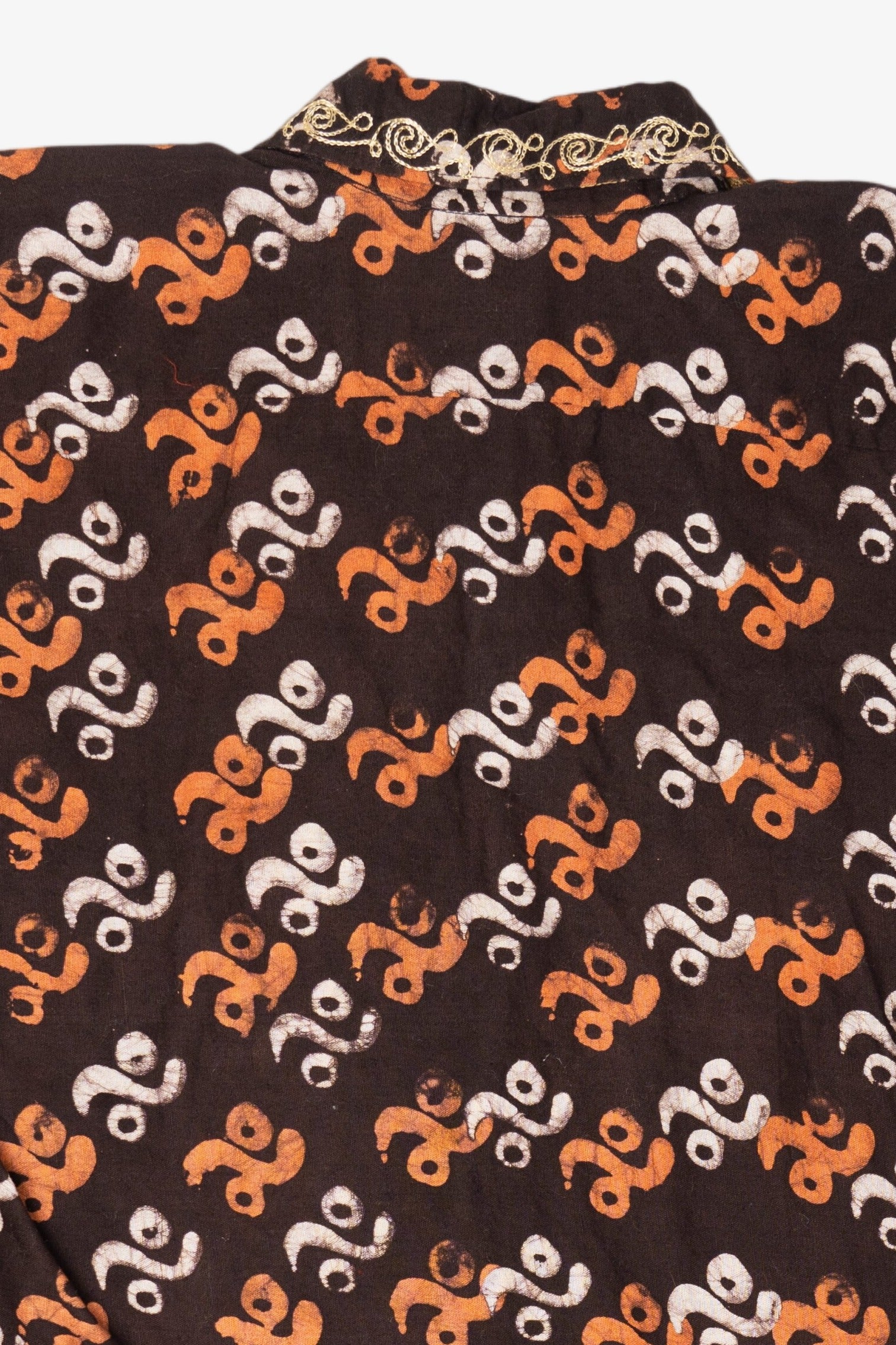 Vintage Dark Brown Embroidered Button Up Shirt (1990s)