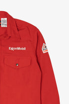 Red Bulwark Exxon Mobile Flame Resistant Button Up Shirt (2010s)