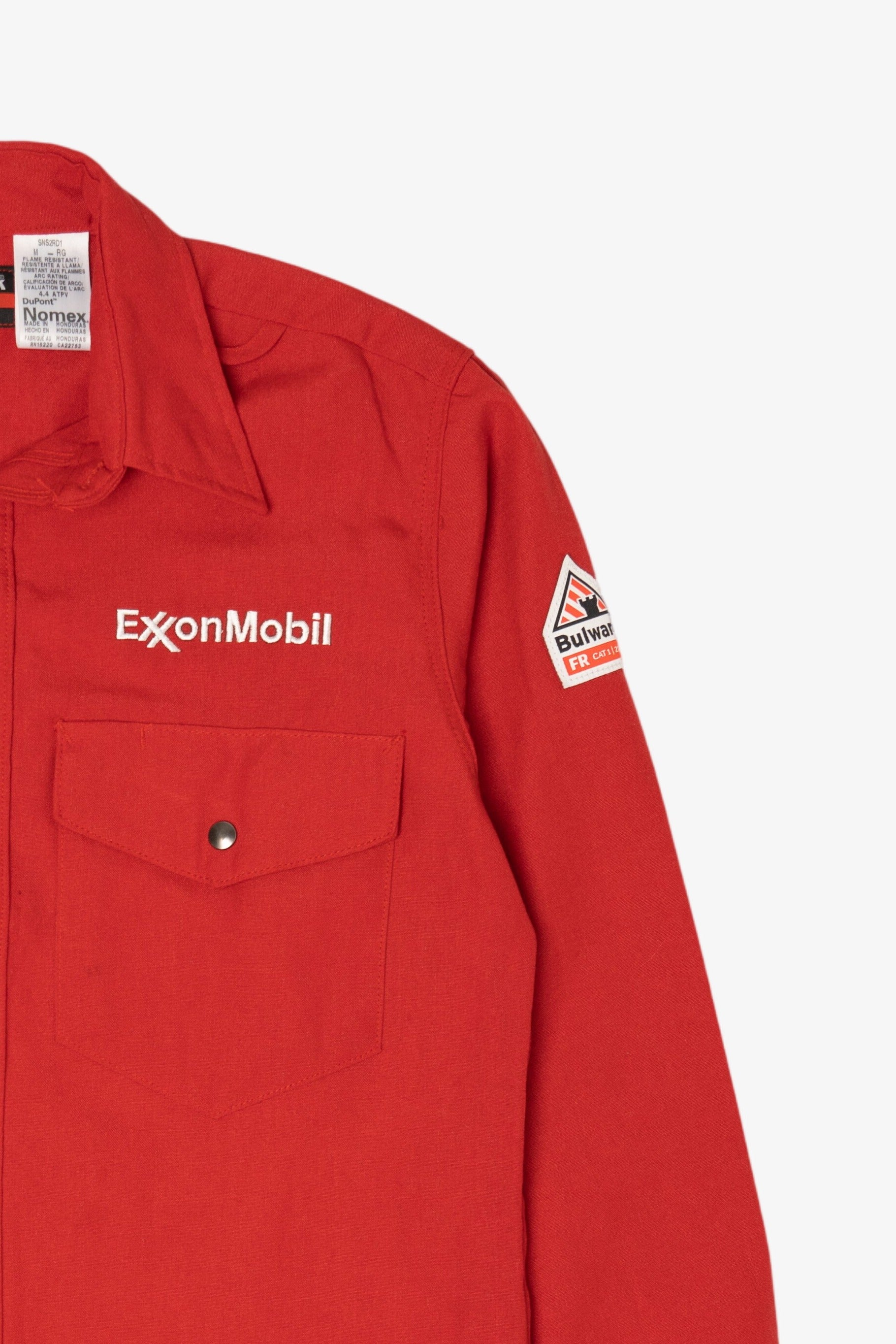 Red Bulwark Exxon Mobile Flame Resistant Button Up Shirt (2010s)