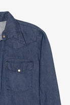Vintage Blue Denim Button Up Shirt (1990s)