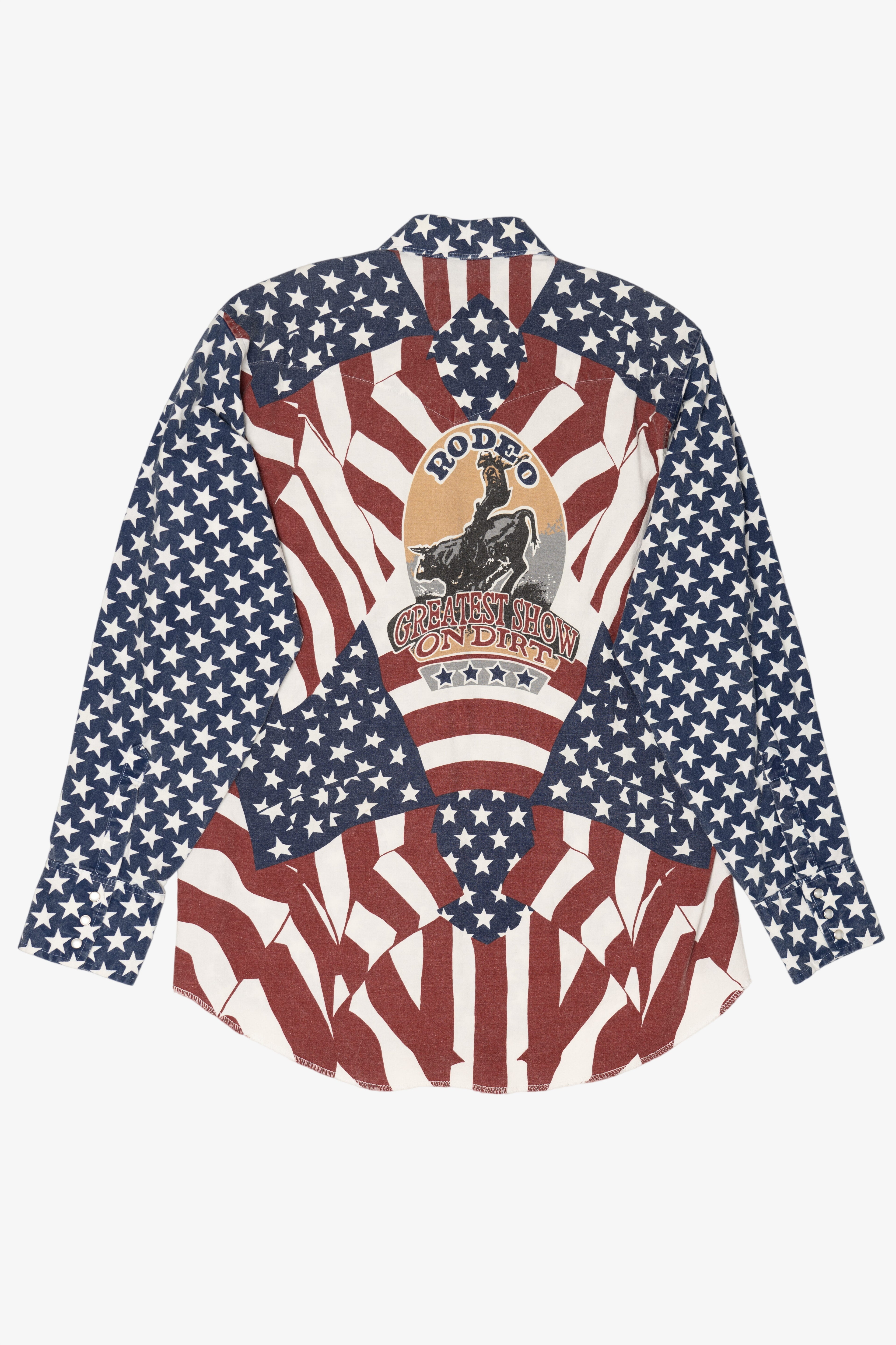 Vintage Glow In The Dark Wrangler American Rodeo "Greatest Show On Dirt" Button Up Shirt (1990s)