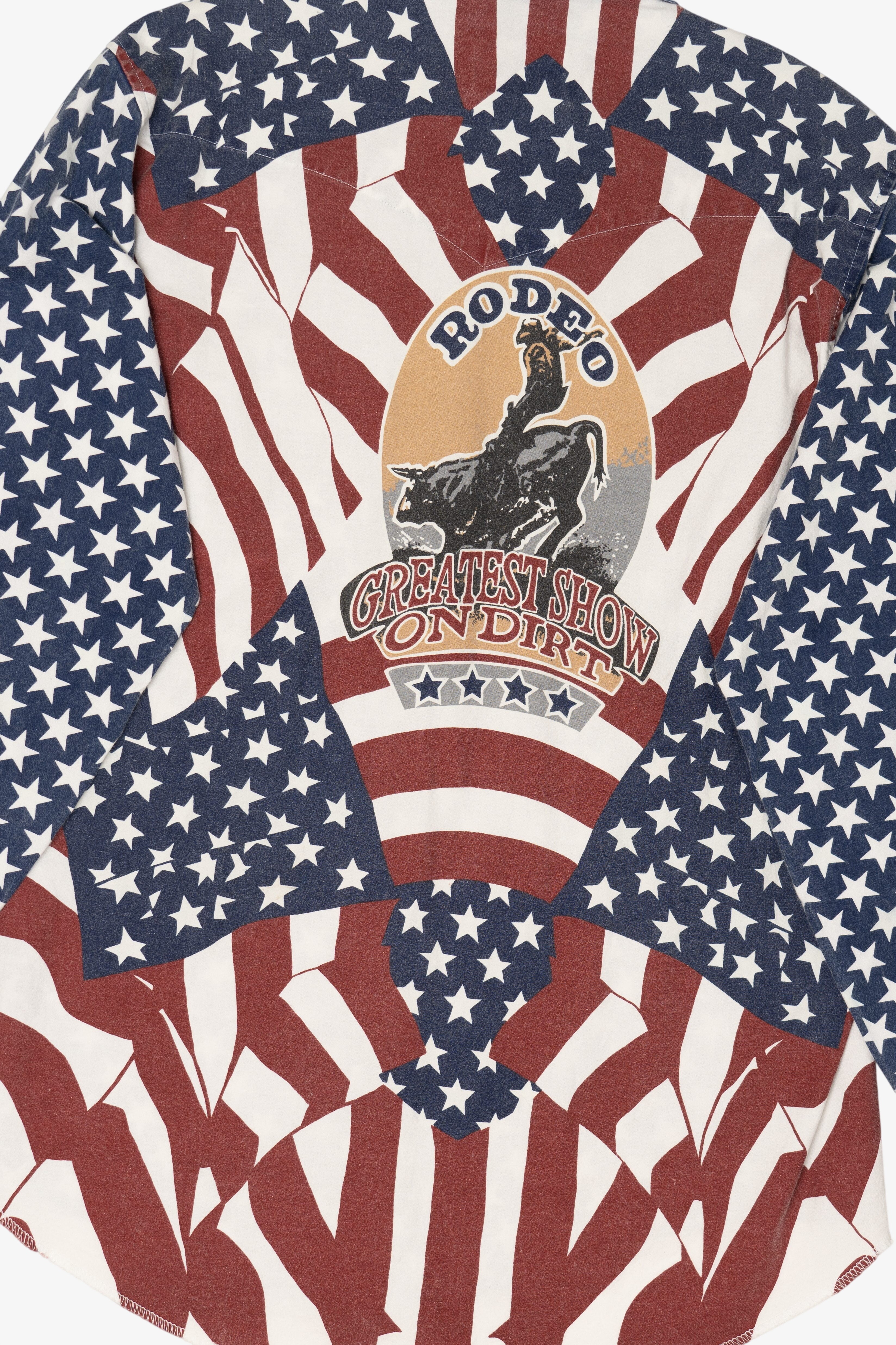 Vintage Glow In The Dark Wrangler American Rodeo "Greatest Show On Dirt" Button Up Shirt (1990s)