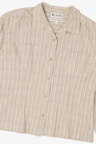 Vintage Beige Plaid Columbia Button Up Shirt (1990s)