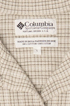 Vintage Beige Plaid Columbia Button Up Shirt (1990s)