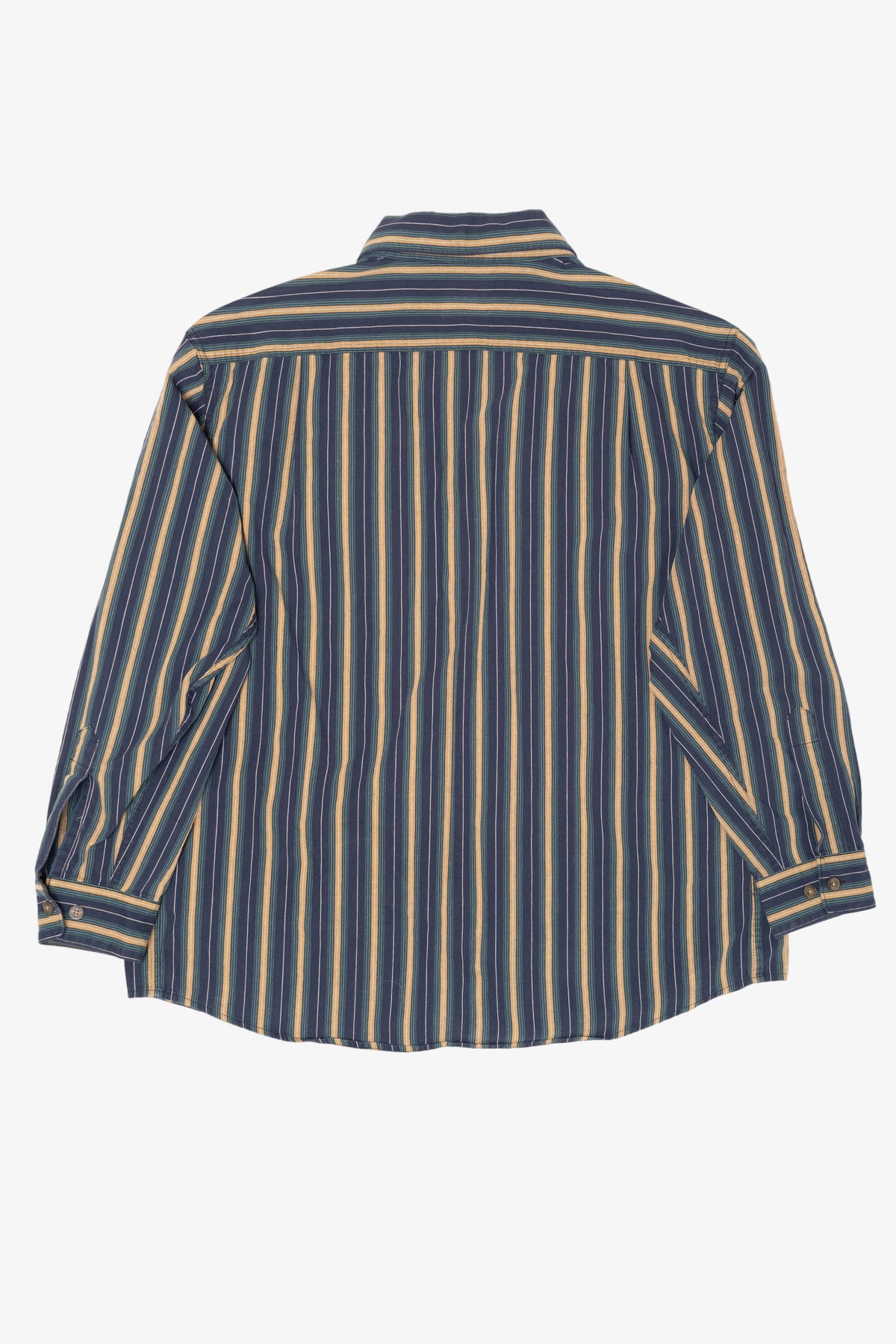 Vintage Striped Navy Blue Schmidt Button Up Shirt (1990s)
