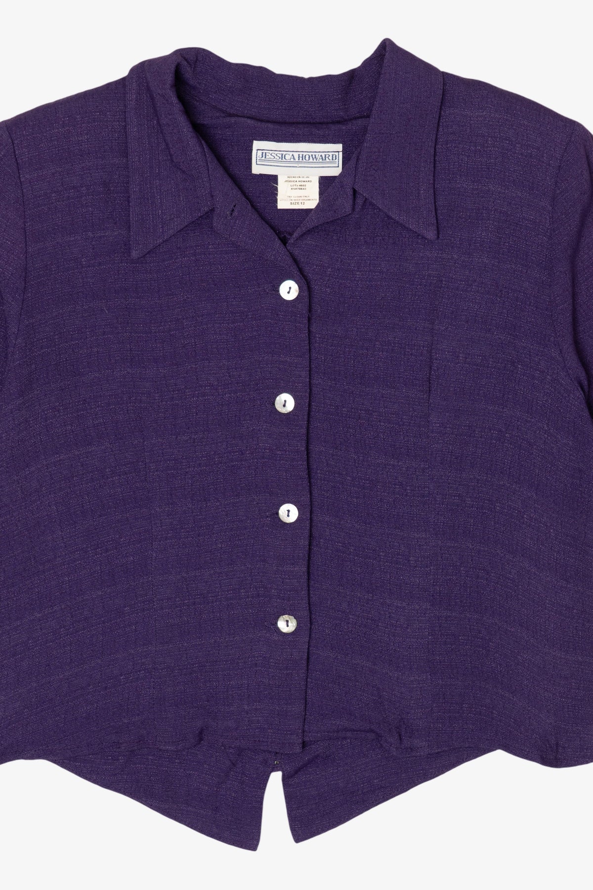 Vintage Purple Jessica Howard Button Up Shirt (1980s)
