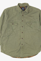 Vintage Green Faded Glory Plaid Lined Flannel Shirt (1990s)