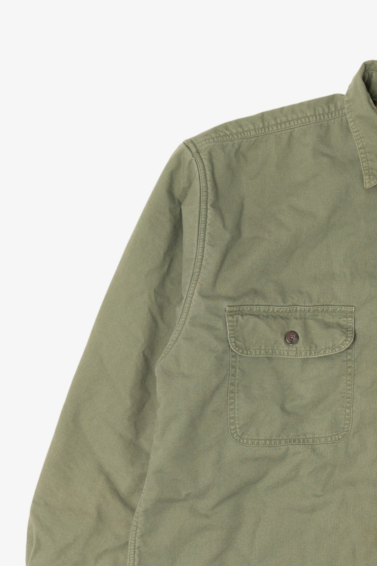 Vintage Green Faded Glory Plaid Lined Flannel Shirt (1990s)