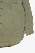 Vintage Green Faded Glory Plaid Lined Flannel Shirt (1990s)