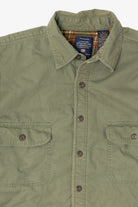 Vintage Green Faded Glory Plaid Lined Flannel Shirt (1990s)