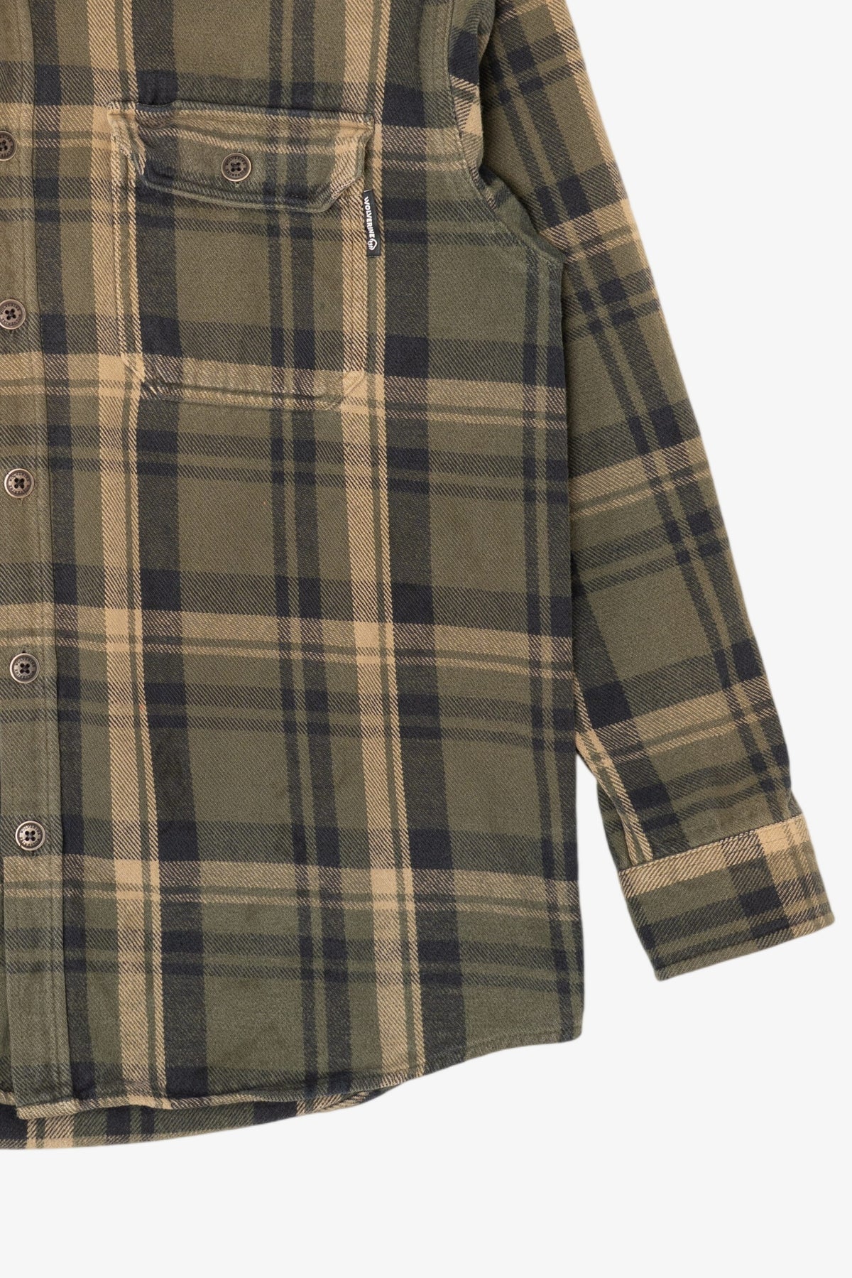 Army Green Wolverine Button Up Flannel Shirt (2010s)