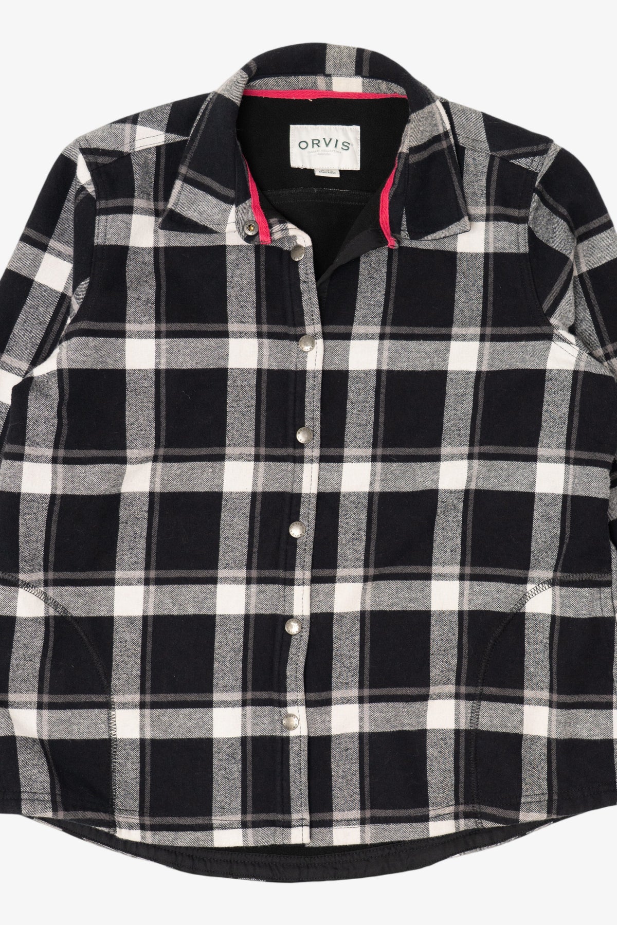 Black And White Plaid Orvis Button Up Flannel Shirt (2010s)